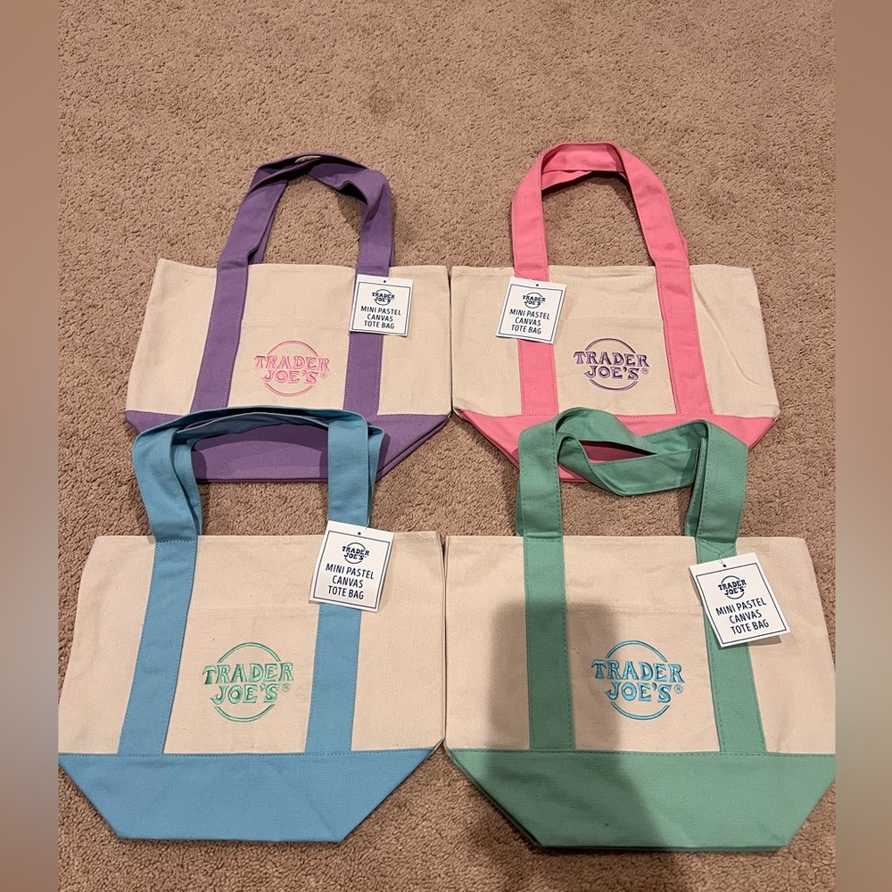 Trader Joe’s Pastel Mini Tote - set of 4 colors